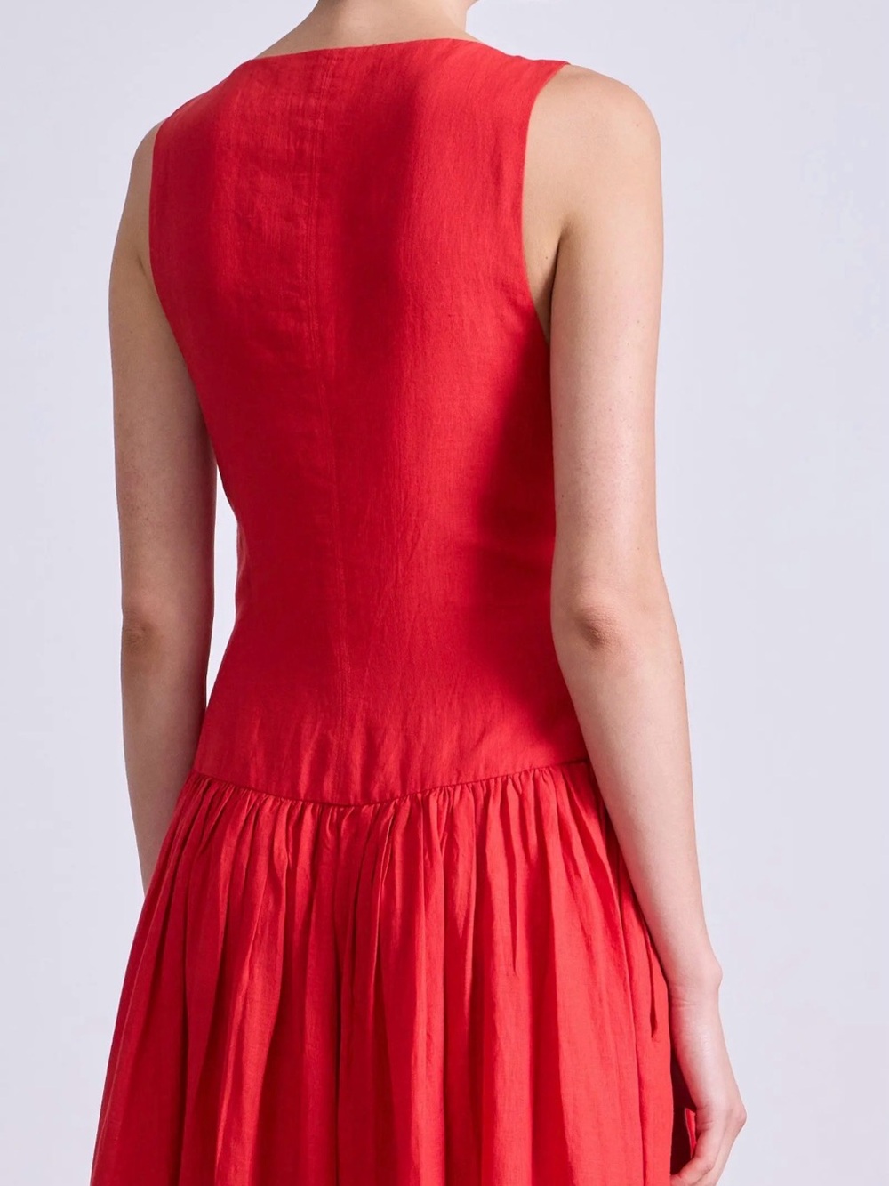 Apiece Apart Red Sleeveless Maxi Wrap Dress - Picture 3 of 9